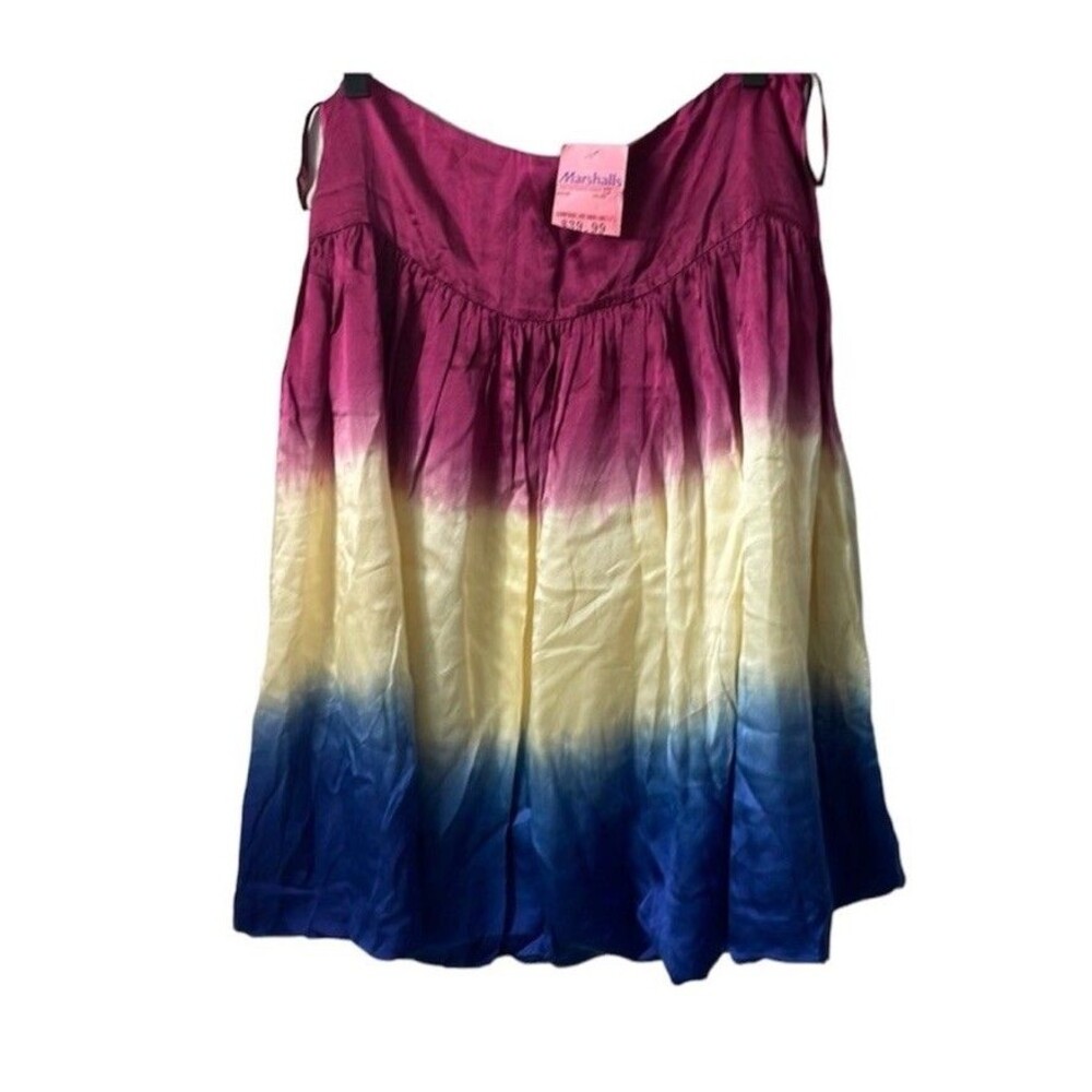 NWT Kenar Women's skirt size 8 ombre 100% silk Career Royalcore